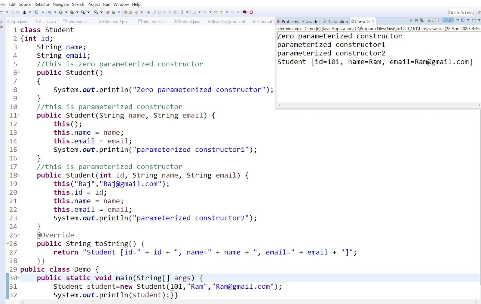 Local Chaining in Java CS Academy