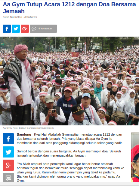 Aa Gym Menutup Aksi 1212 dengan Doa Sampai Berkaca-Kaca Aa Gym Menutup Aksi 1212 dengan Doa Sampai Berkaca-Kaca