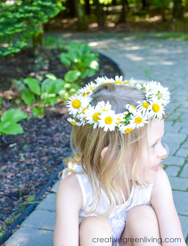 How to Make a Daisy Flower Crown with Real Flowers Creative Green Living