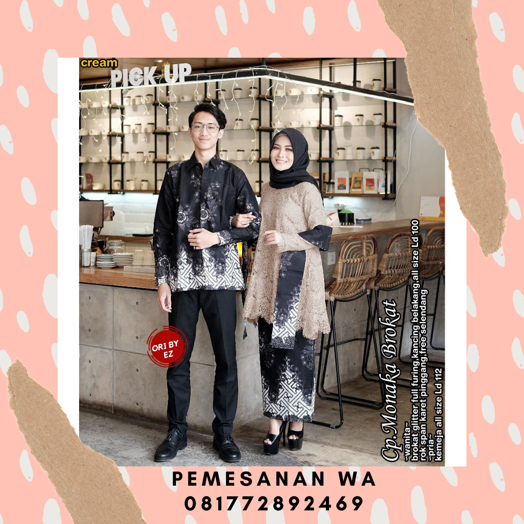 Model Baju  Kebaya Batik  Couple Sarimbit Tunik Kombinasi 