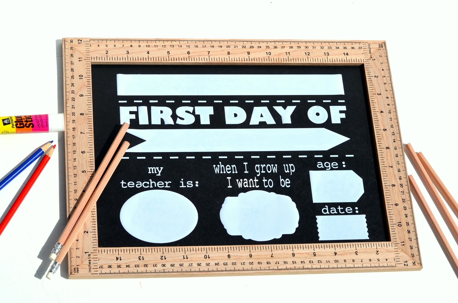 Back To School First Day Chalkboard With Free Cut File