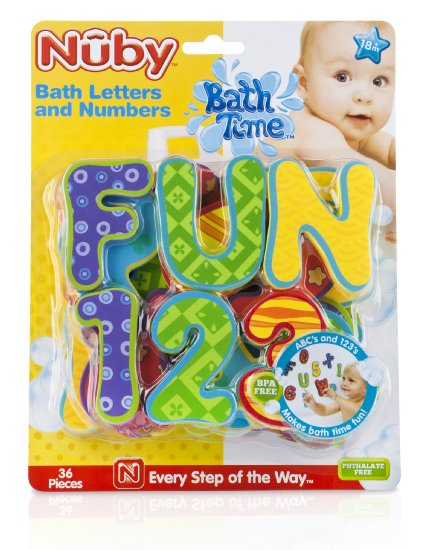 bath time letters and numbers