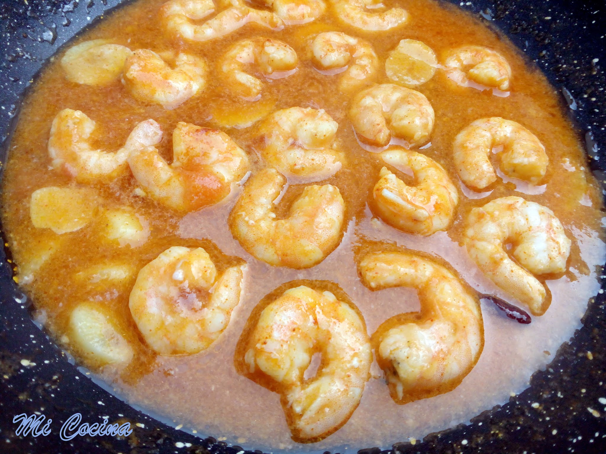 LANGOSTINOS EN SALSA CON MANZANILLA DE SANLÚCAR DE BARRAMEDA