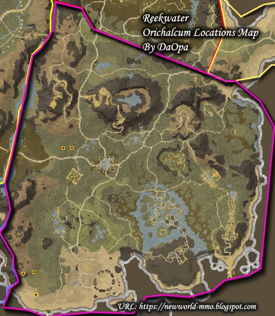 New World Reekwater orichalcum map