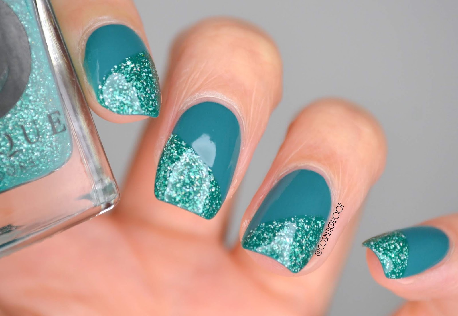 Teal and Glitter Nail Designs - wide 5