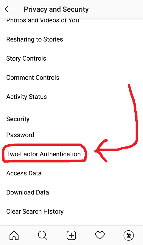 Pilih Two-Factor Authentication