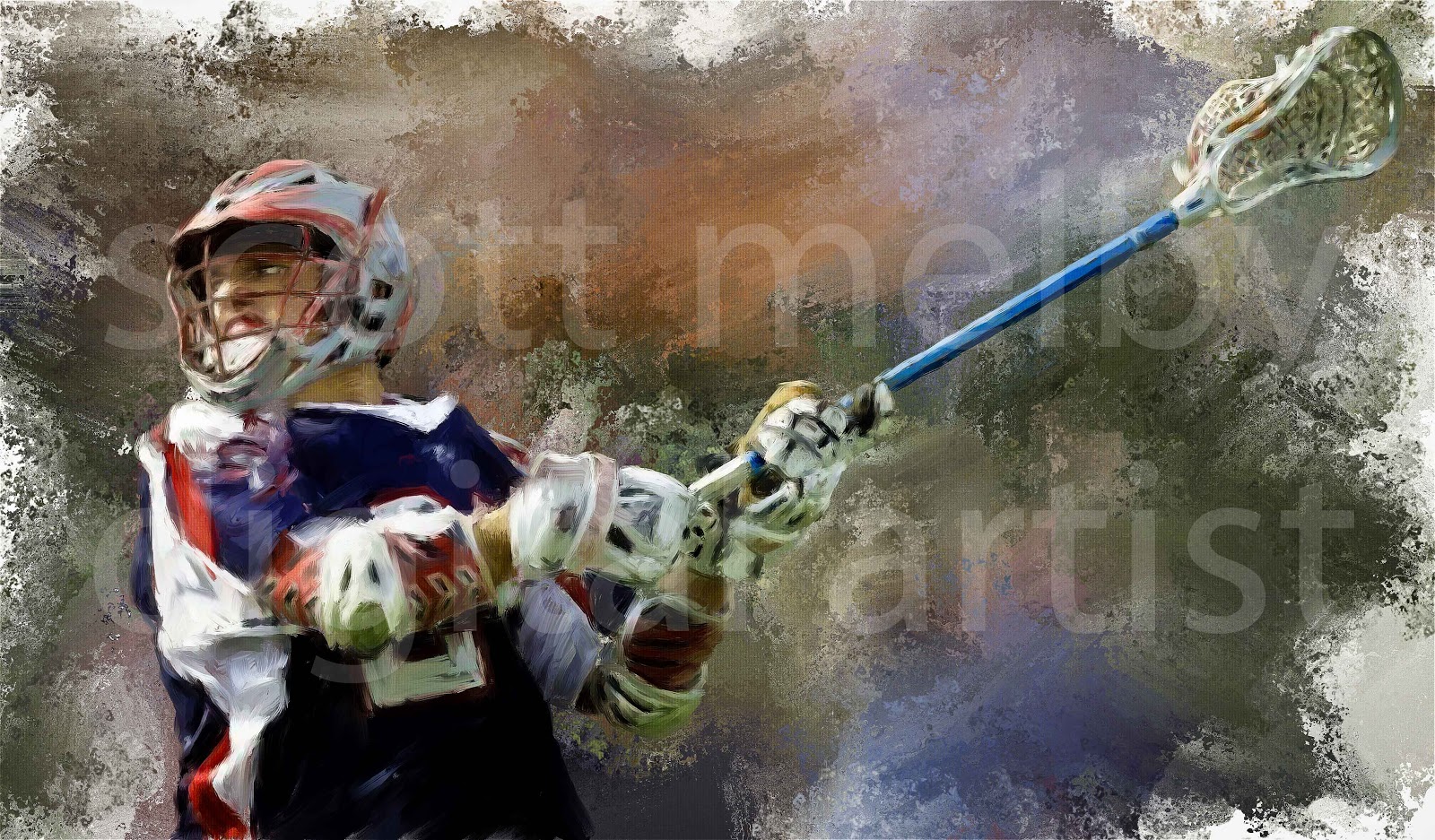 Lacrosse Art by Scott Melby MLL Lacrosse Player