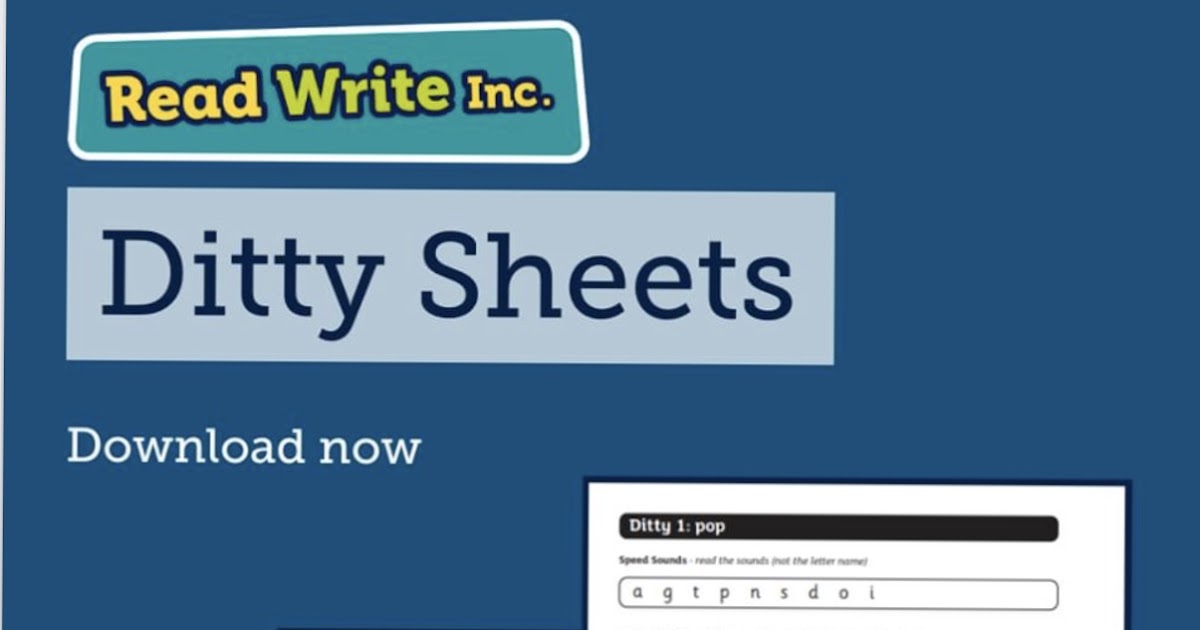 Atlas Class Blog Read, Write, Inc new resource Ditty Sheets