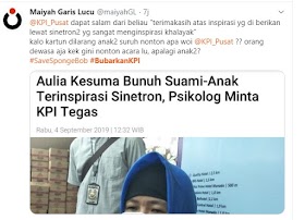 KPI Tegur Tayangan Kartun Spongebob, Netizen: Sinetron Dibiarkan?