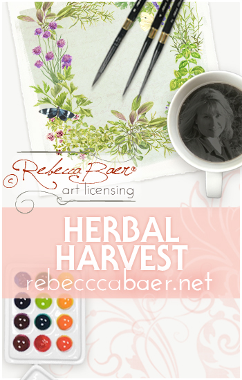 Herbal Harvest Watercolor | Rebecca Baer Art Licensing | RebeccaBaer.net
