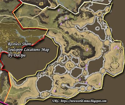 Restless Shore soulspire locations map