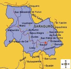 Cantones: Saraguro, en las parroquias: Saraguro, Tenta, Paraiso de Celén, San Antonio de Cumbe, El Tablón, Lluzapata, San Pab
