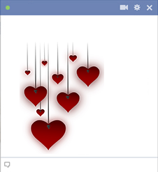 Hanging Facebook Hearts