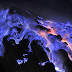 The 'monster' spits a magical blue glowing lava in Indonesia