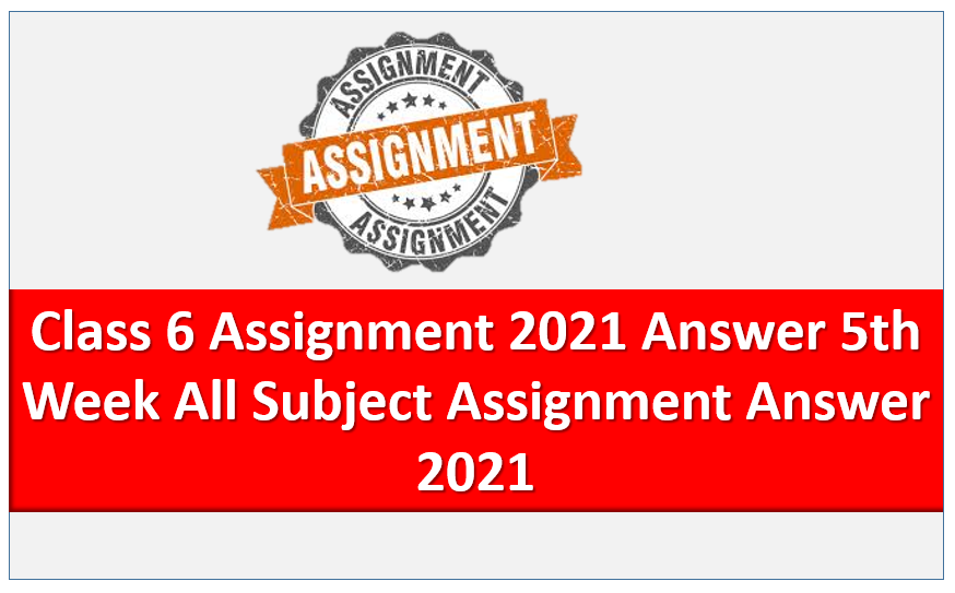 5th Week Assignment Answer 2021 Class 6 All Subjects