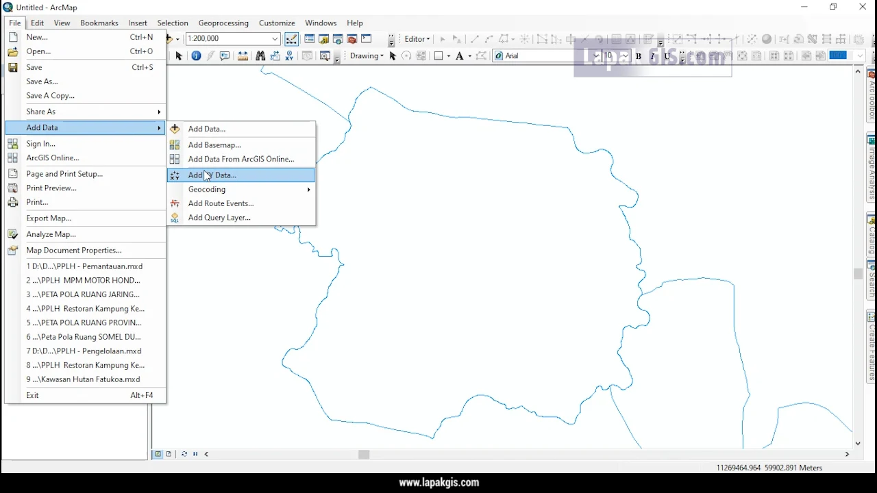 Cara Input Koordinat dari Excel ke Arcgis (UTM-TM3-WGS84)