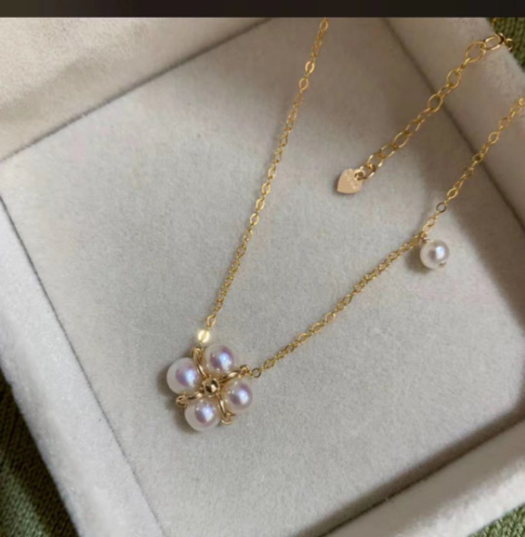 Pearl jewelry necklace, bracelet, earring