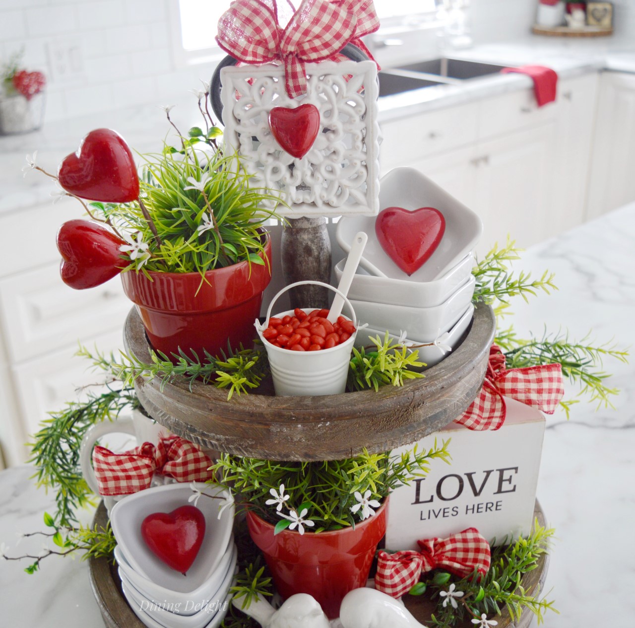 Tiered Tray Accents Valentines I Love You Valentines Happy Valentines Bar Tiered Tray Signs Decor Winter Tier Tray Decor P.S