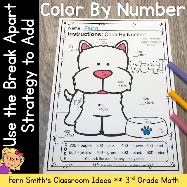 Click Here to Download This 3rd Grade Go Math 1.6 Use the Break Apart Strategy to Add Color By Number Resource For Your Classroom Today!