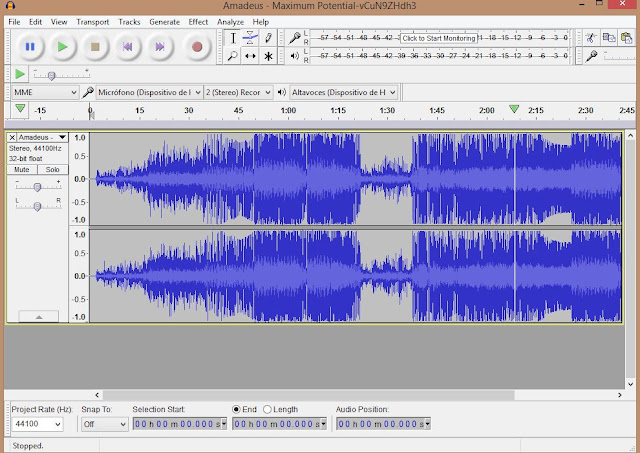 interfaz de audacity audacity portable, editar audios, interfaz de audacity