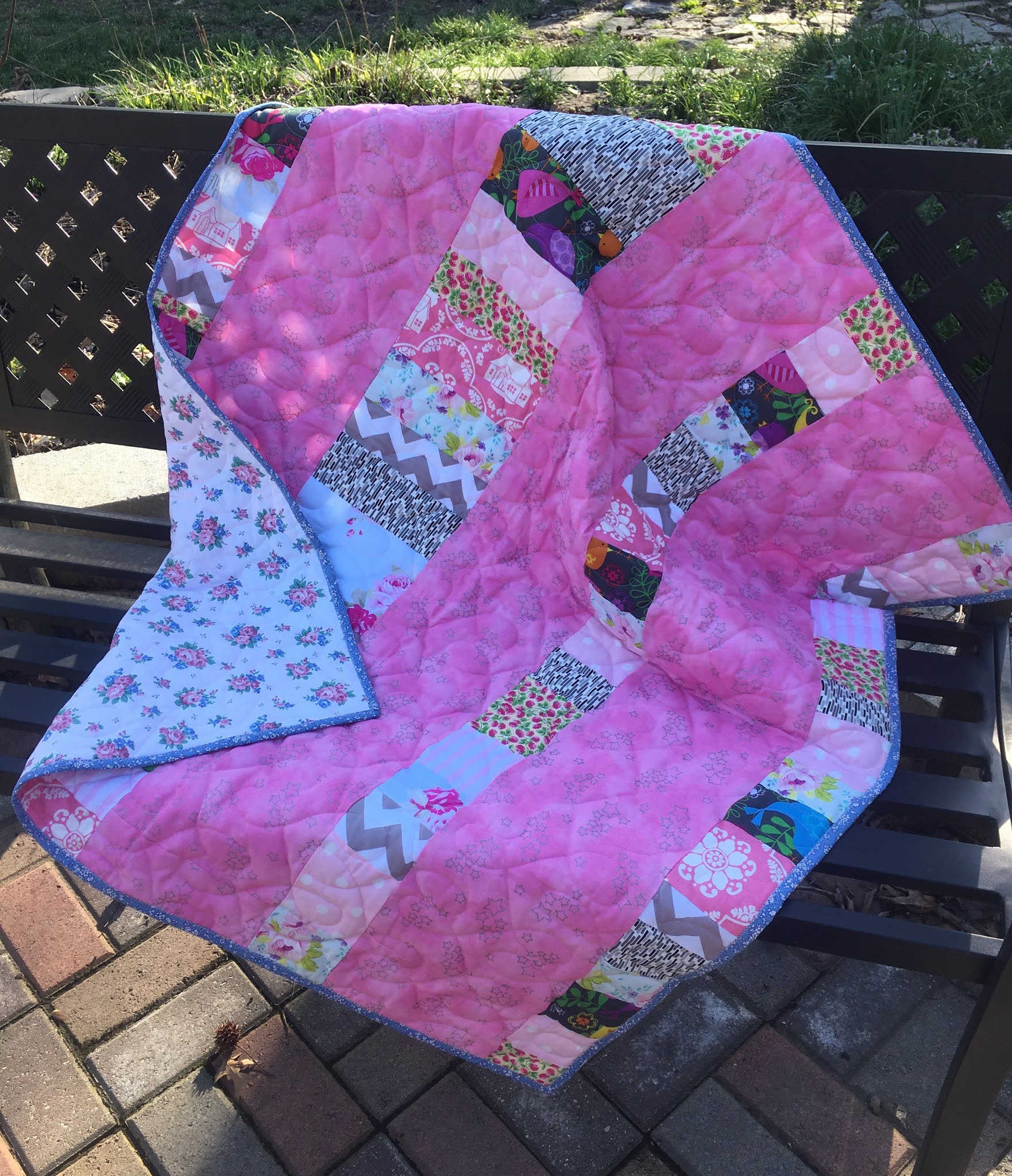 Show Me Sewing Pink Baby Quilt for Charity