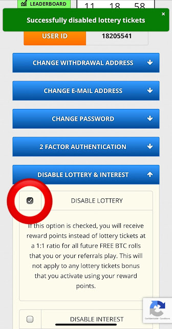 cliquez sur option en haut à droite de la page