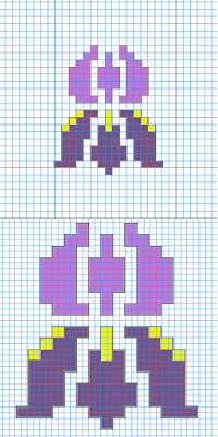 Simple iris pattern graphed two ways