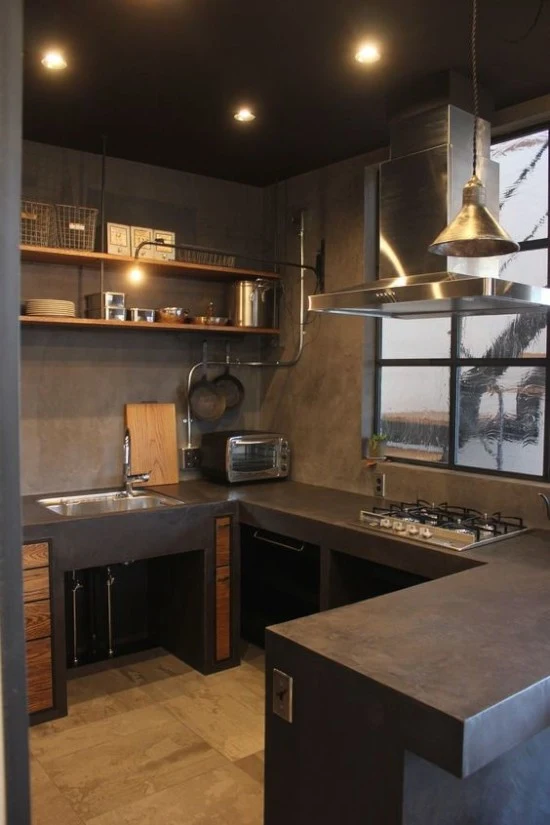 meja dapur cor dengan beton ekspos gambar inspiratif meja dapur cor dengan beton ekspos