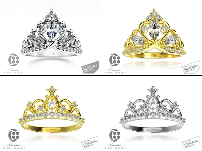 Princess Athena Ring & Elegant Crown Ring