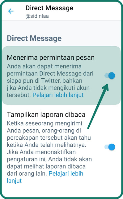 buka dm di twitter