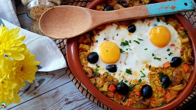 Arroz con horno con verduras