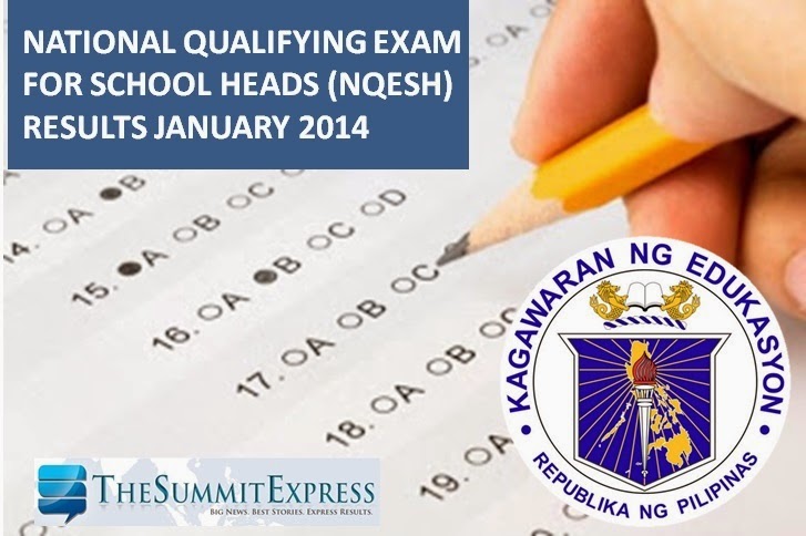 NQESH Results January 2014 list of passers, top 10