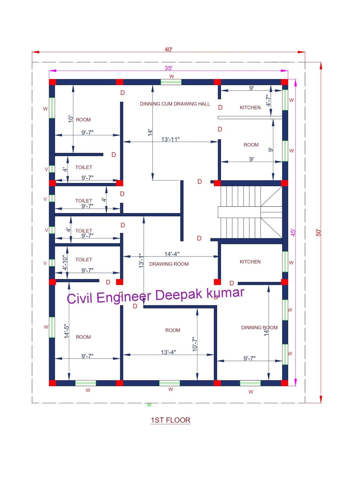 Civil Engineer Deepak Kumar 35 X 45 feet House and Shop Civil Engineer Deepak Kumar 35 X 45 feet House and Shop