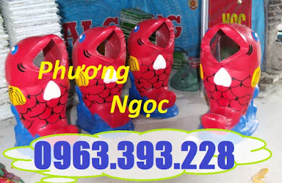 Thùng rác hình cá chép, thùng rác trường học, thùng rác con vật, thùng rác cá ch TRCC5