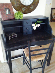 Black Shabby desk and chair -sold