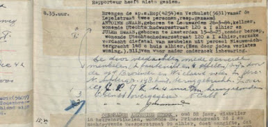 Het politierapport van 31 december 1942 (detail)