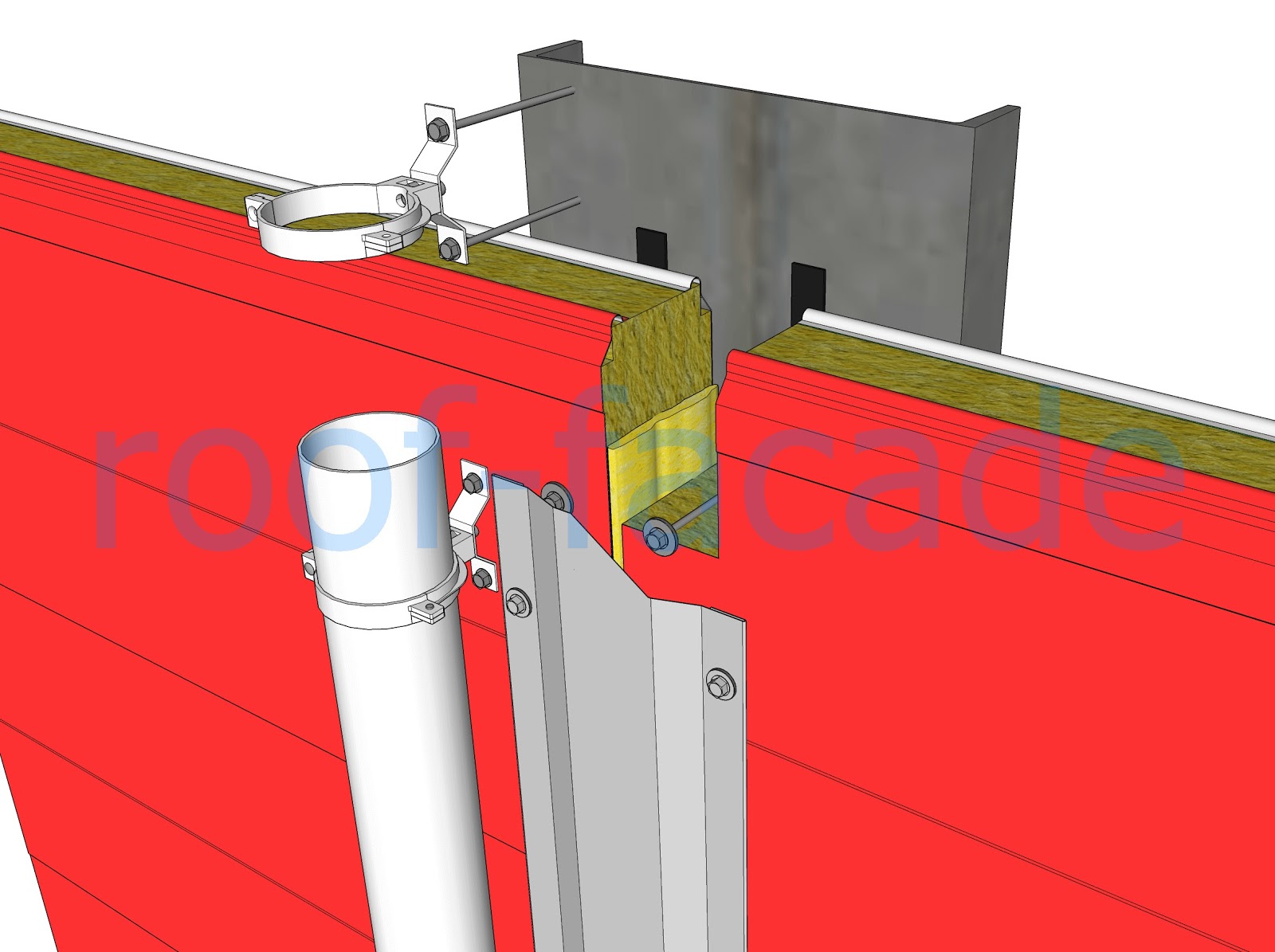 Крепление водосточной трубы к сэндвич-панели | Кровля и фасады