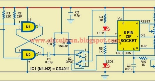 Simple IC 555 Timer Tester Circuit Diagram | Super Circuit Diagram