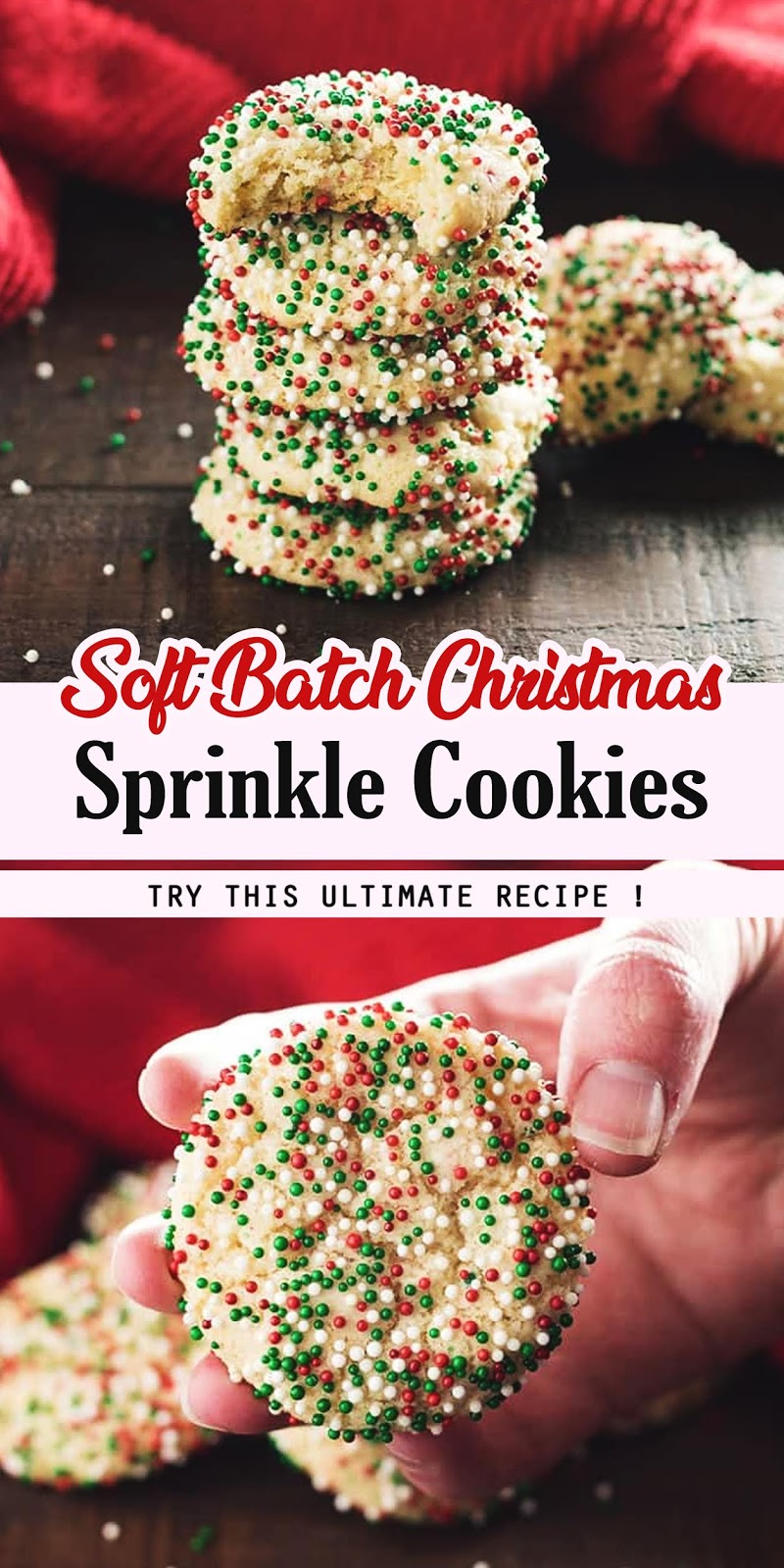 Soft Batch Christmas Sprinkle Cookies - 3 SECONDS