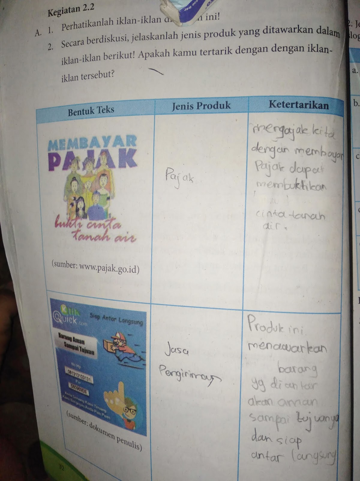 Barang Apa Yang Ditawarkan Dalam Iklan Tersebut Coba Sebutkan