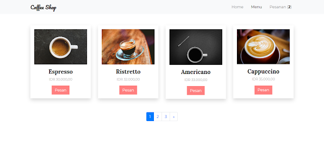 Aplikasi Pemesanan Kopi Cafe Berbasis Web
