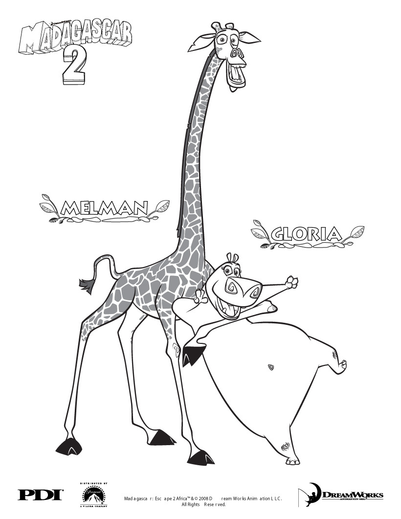 Melman Of Madagascar 3 | Giraffe Coloring Pages