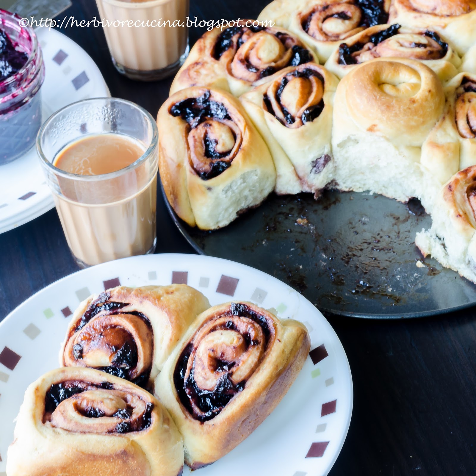 Herbivore Cucina Cherry Jam filled Swirl Bread