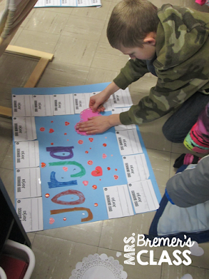 Valentine's Day Kindness Project where students compliment their peers and make posters about their classmates. A very special community building class activity!