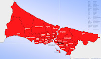 Ataşehir ilçesinin nerede olduğunu gösteren harita