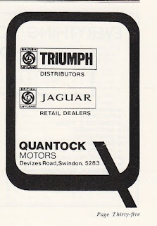 Quantock Motors advert from Kiss Me Kate Programme - 1970