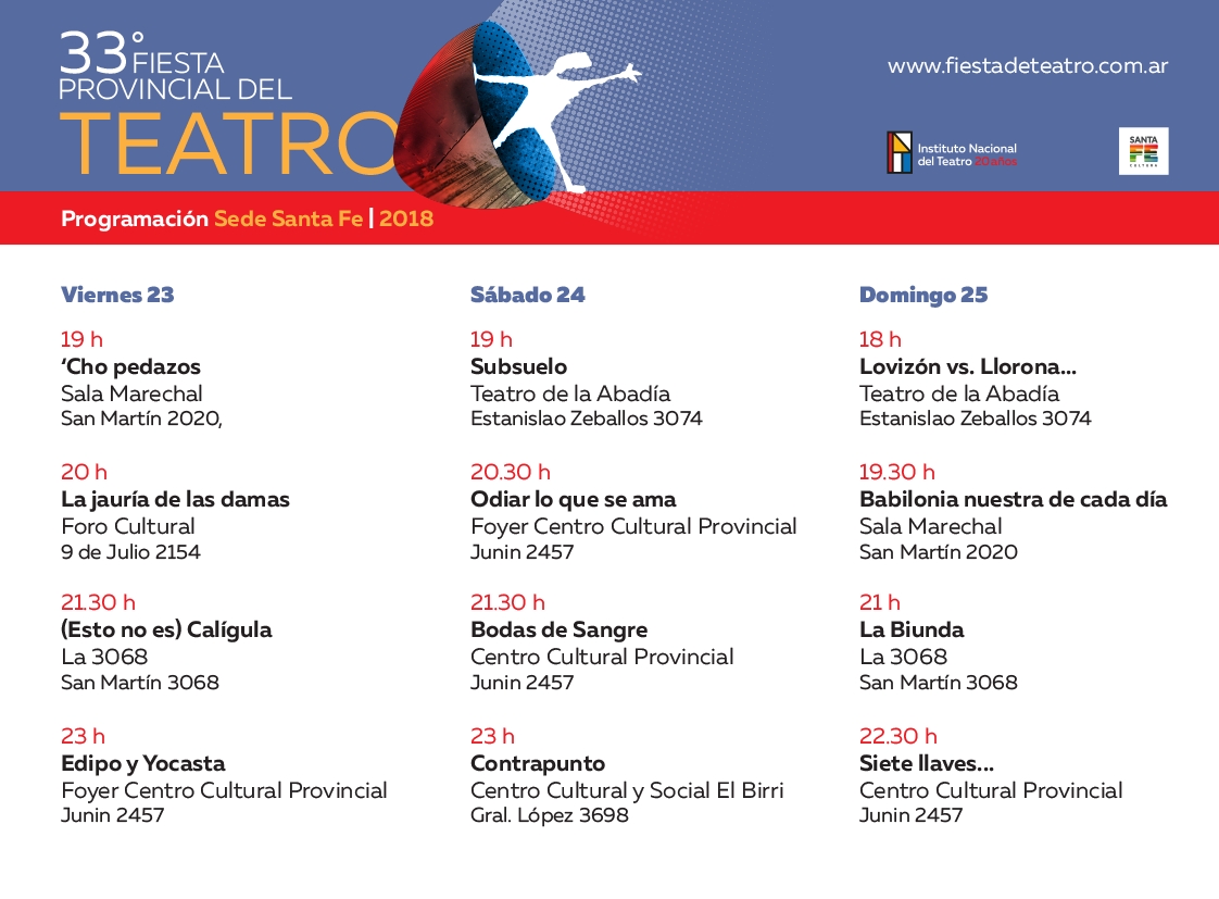 Fiesta Provincial del Teatro Santa Fe Region Litoral