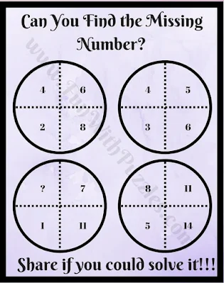 Easy Maths Circle Puzzle for Kids to find the missing number