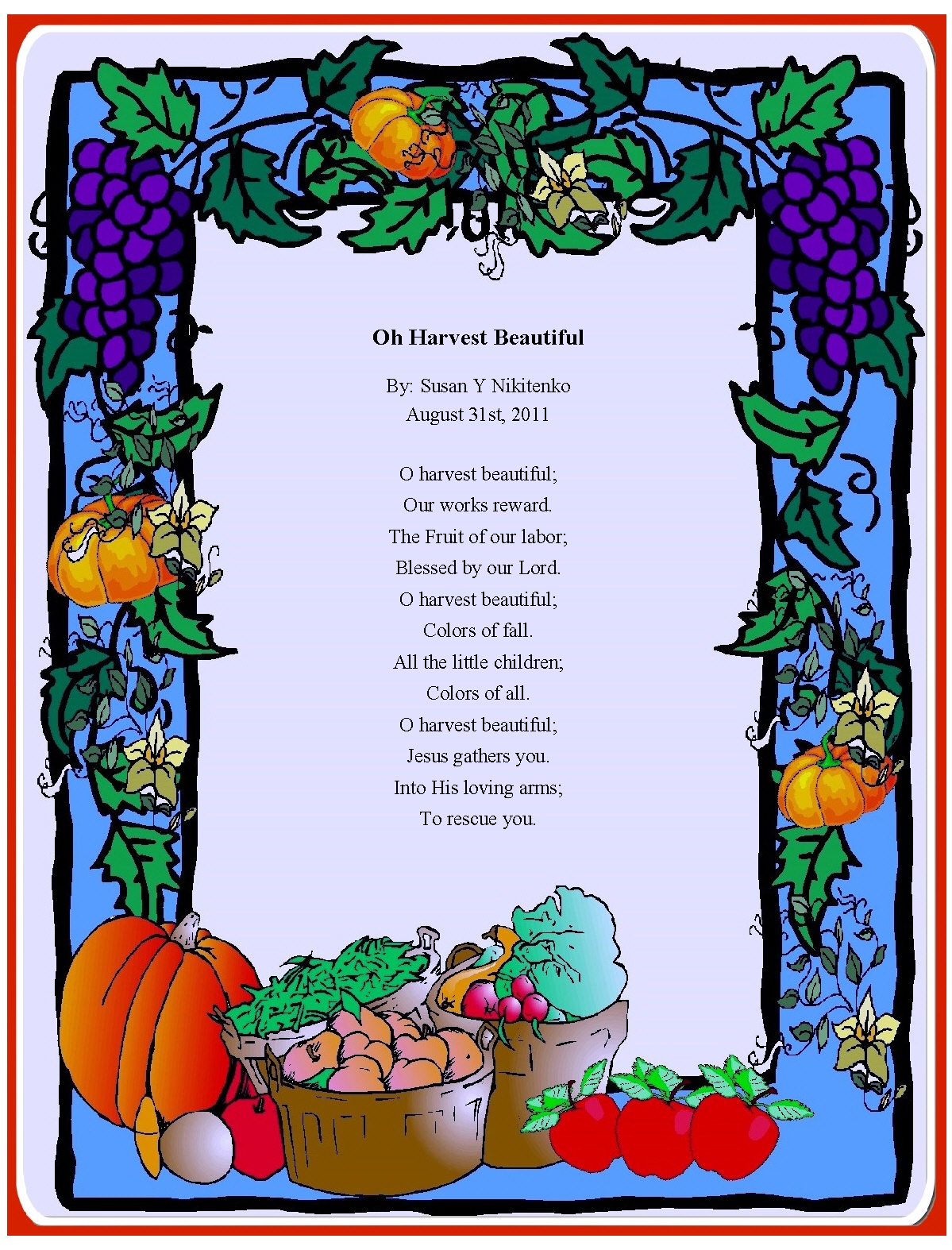 Fall Harvest Poem Posters updated September 21st