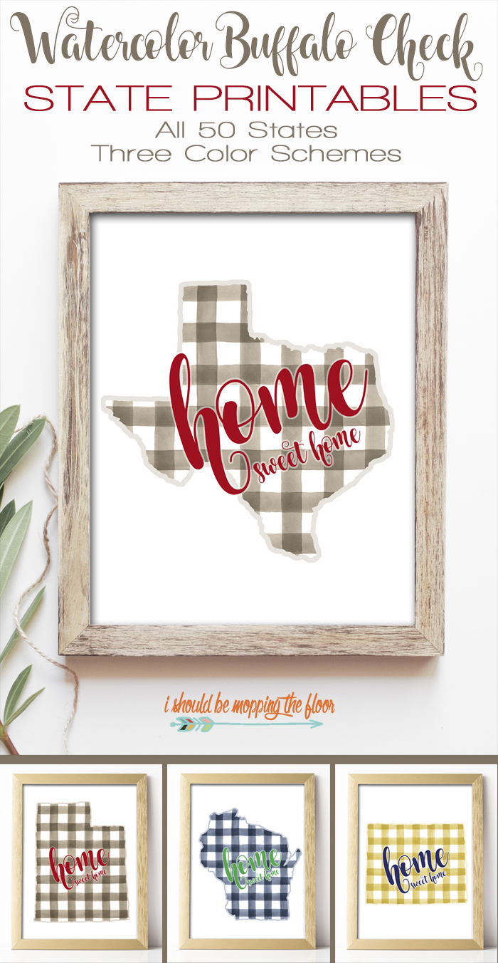 Buffalo Plaid State Printables I Should Be Mopping The Floor